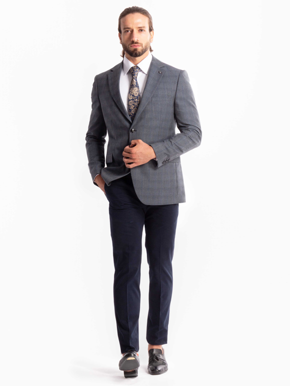 کت تک مردانه چهارخانه ال سی من 173