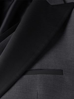 کت و شلوار و ژیله مردانه طوسی دامادی 001