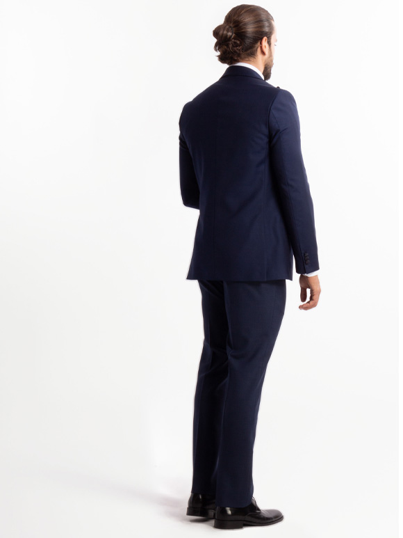 کت و شلوار و ژیله دامادی سرمه ای ال سی من 003