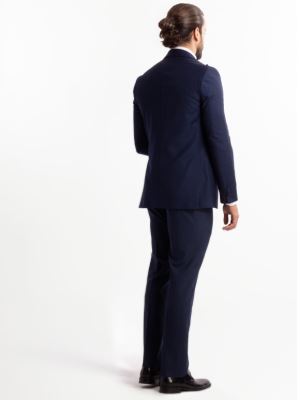 کت و شلوار و ژیله دامادی سرمه ای ال سی من 003