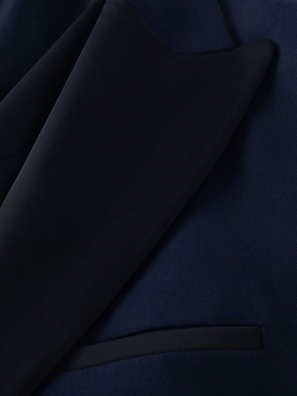 کت و شلوار و ژیله دامادی سرمه ای ال سی من 003