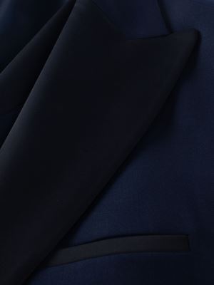 کت و شلوار و ژیله دامادی سرمه ای ال سی من 003