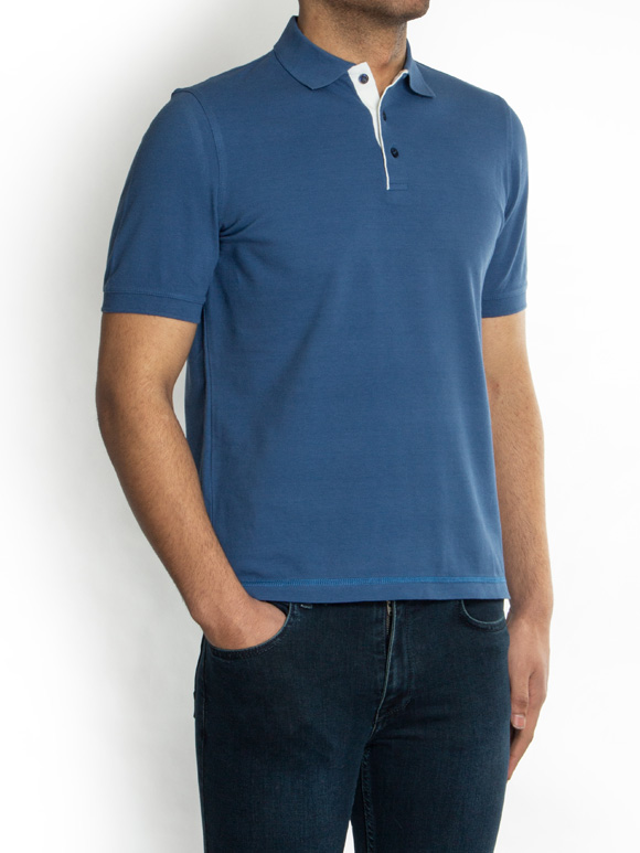 پولوشرت آبی یقه شکاری 25
