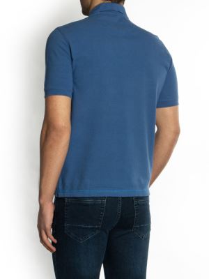 پولوشرت آبی یقه شکاری 25
