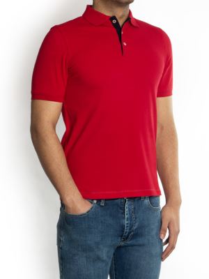 پولوشرت قرمز روشن یقه شکاری 25