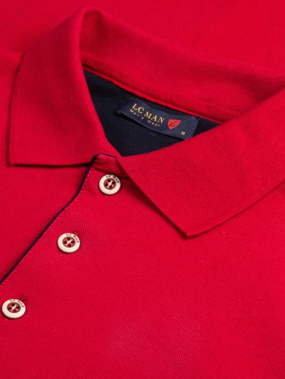 پولوشرت قرمز روشن یقه شکاری 25