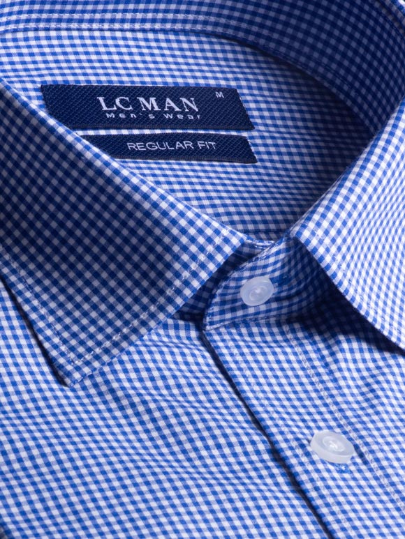 پیراهن مردانه چهارخانه  آستین بلند 019