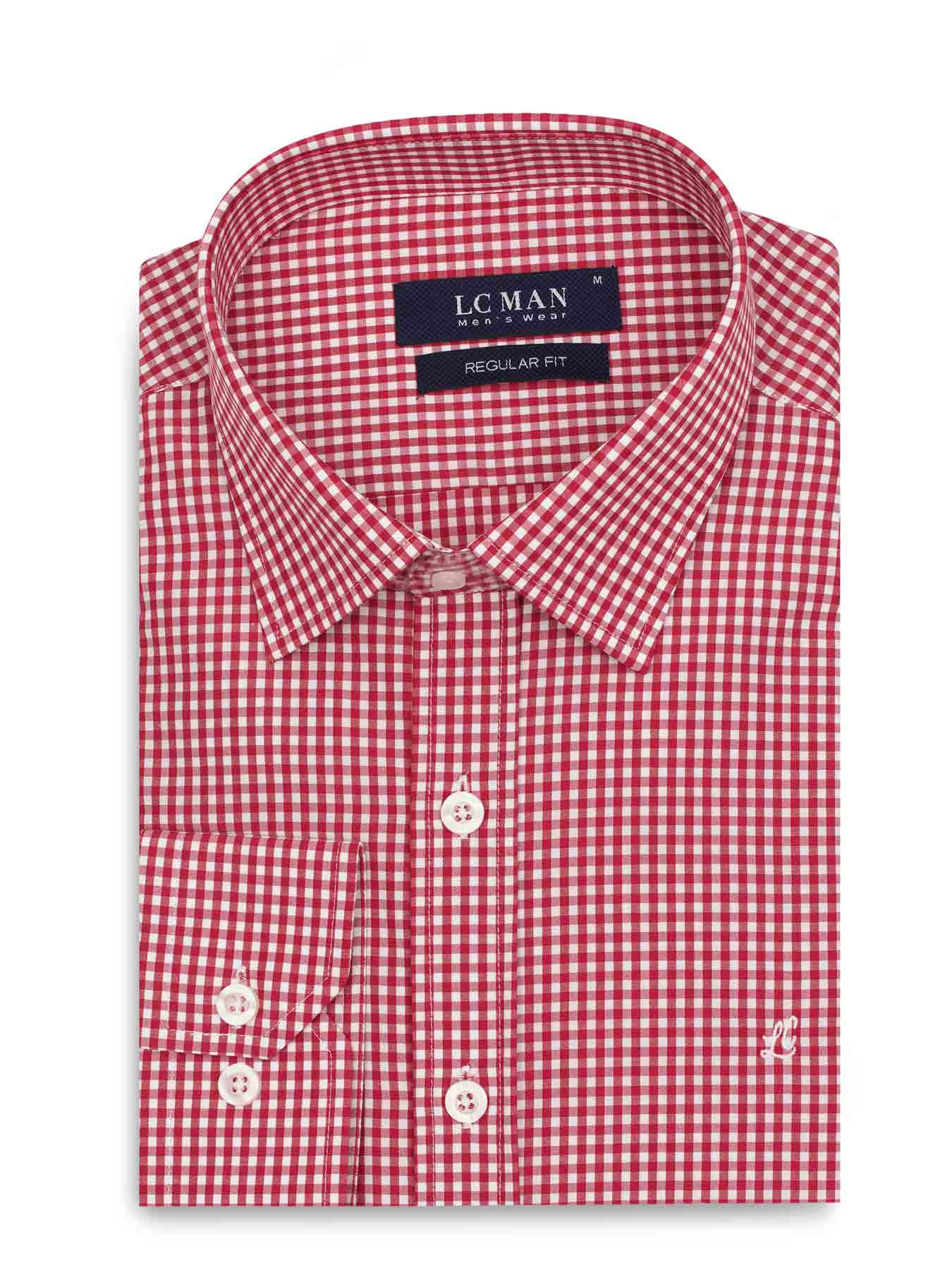 پیراهن قرمز چهارخانه ریز آستین بلند 24