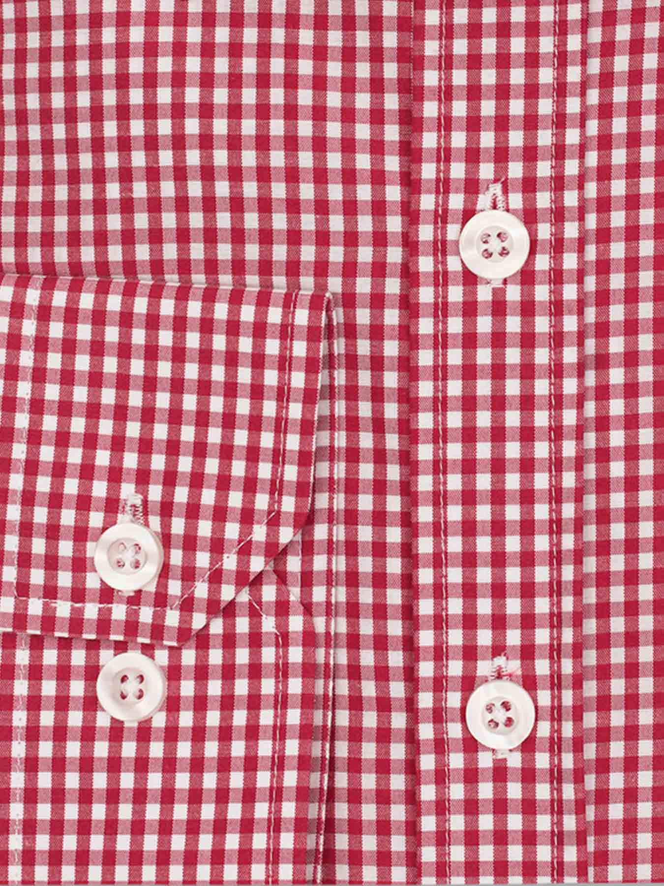 پیراهن قرمز چهارخانه ریز آستین بلند 24