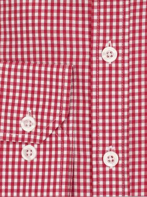 پیراهن قرمز چهارخانه ریز آستین بلند 24