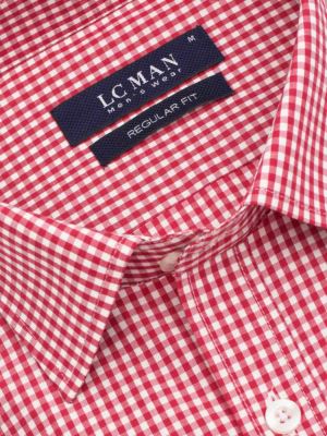 پیراهن قرمز چهارخانه ریز آستین بلند 24