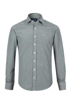 پیراهن مردانه چهارخانه ریز آستین بلند 024