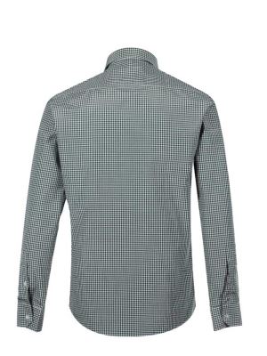 پیراهن مردانه چهارخانه ریز آستین بلند 024