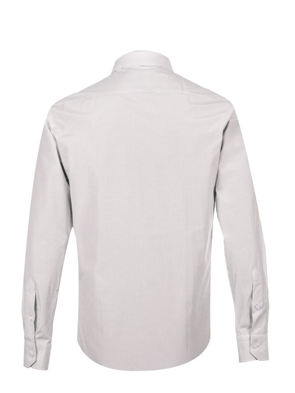 پیراهن راه راه طوسی آستین بلند ال سی من