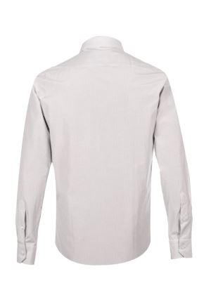 پیراهن راه راه طوسی آستین بلند ال سی من