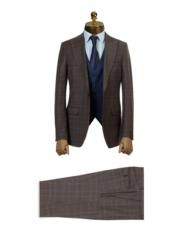 کت و شلوار و ژیله مردانه چهارخانه 008