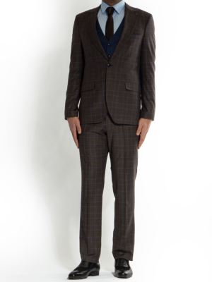 کت و شلوار و ژیله مردانه چهارخانه 008