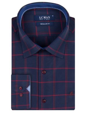 پیراهن آستین بلند چهارخانه قرمز 29