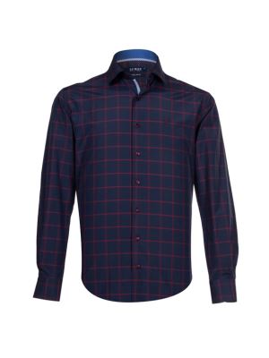 پیراهن آستین بلند چهارخانه قرمز 29