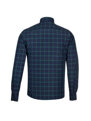 پیراهن چهارخانه آستین بلند سبز 29