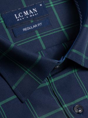 پیراهن چهارخانه آستین بلند سبز 29