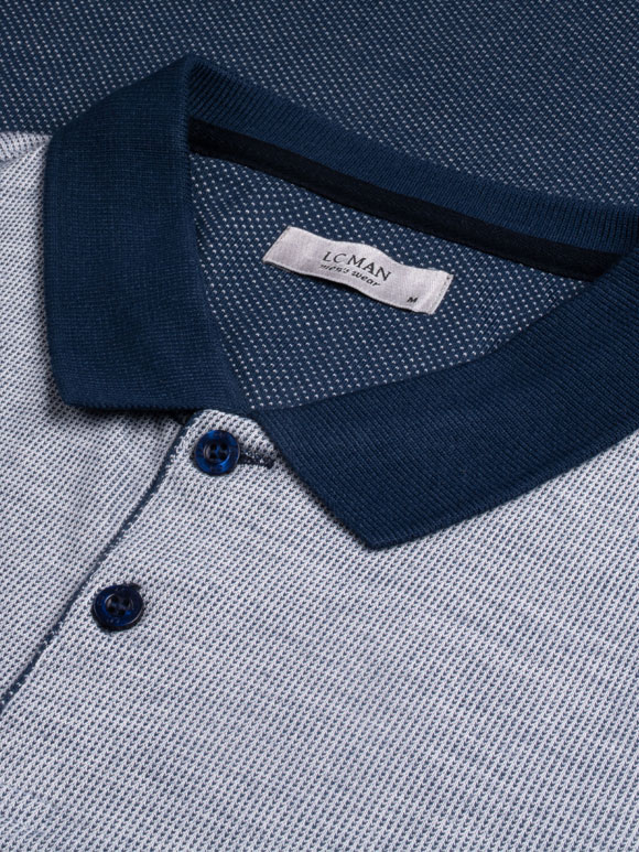 پولوشرت سرمه ای طرح دار یقه شکاری 52