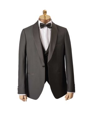 کت و شلوار و ژیله مردانه مشکی ال سی من 028