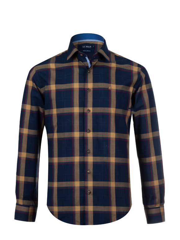 پیراهن مردانه چهارخانه آستین بلند ال سی من 033