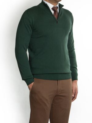 پلیور بیسیک نیم زیپ ساده  X614-3189