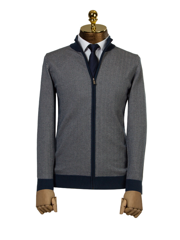 سویشرت سرمه ای طوسی زیپ دار ال سی من 