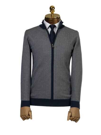 سویشرت سرمه ای طوسی زیپ دار ال سی من 