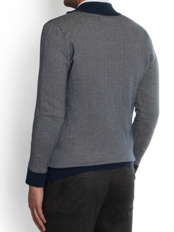 سویشرت سرمه ای طوسی زیپ دار ال سی من 