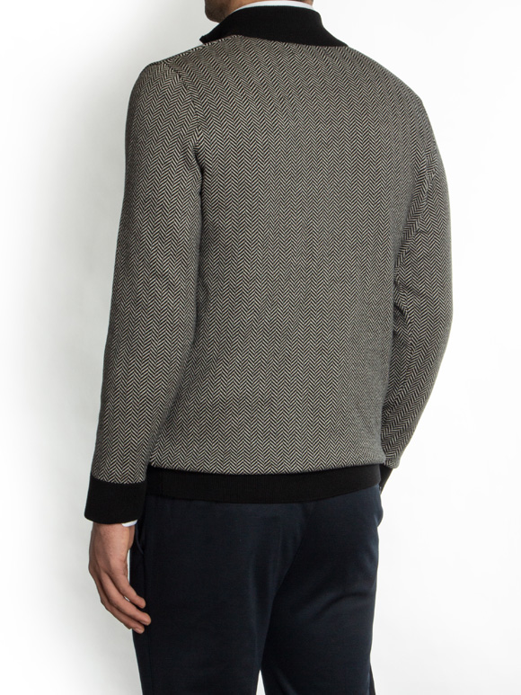 سویشرت طوسی مشکی زیپ دار ال سی من 