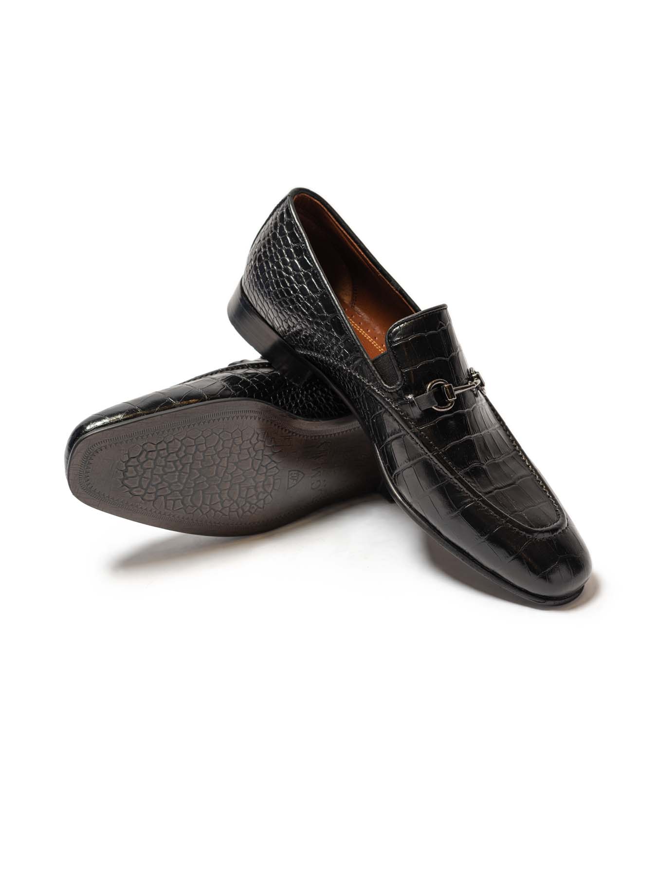 کفش چرم طرح دار یراق دار زیره میکرولایت