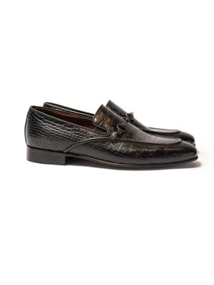 کفش چرم طرح دار یراق دار زیره میکرولایت