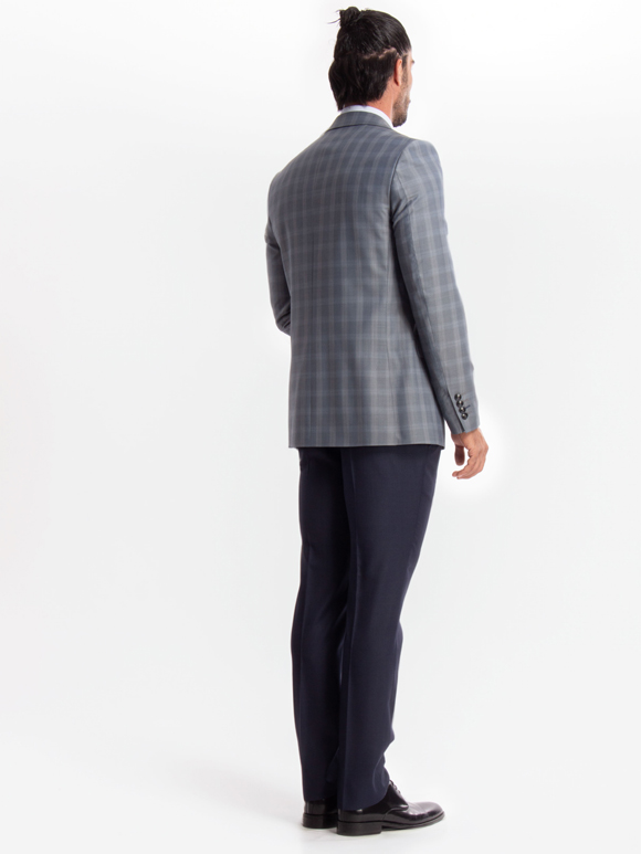 کت و شلوار و ژیله مردانه چهارخانه 007