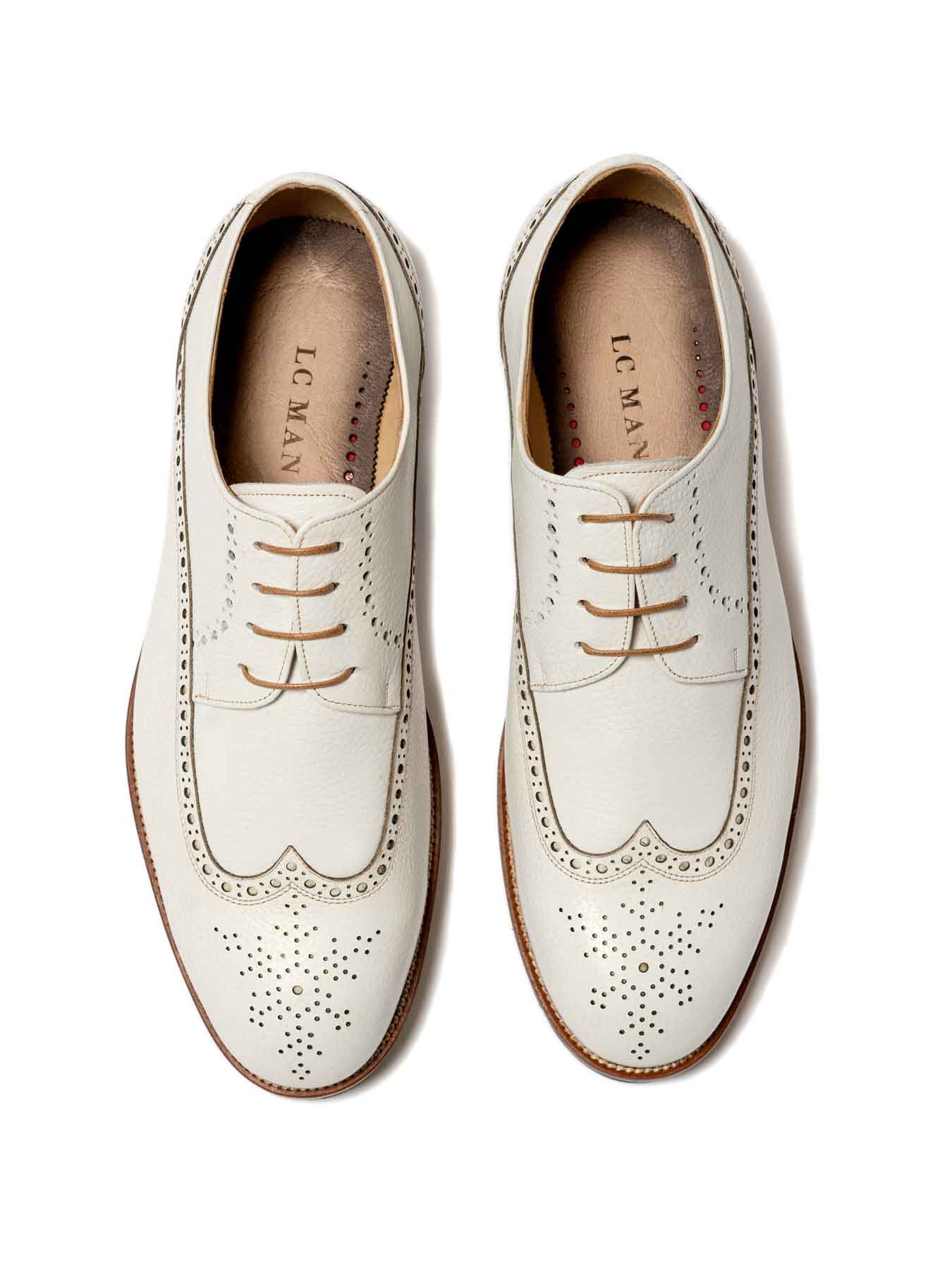 کفش چرم سفید بنددار هشت ترک 20