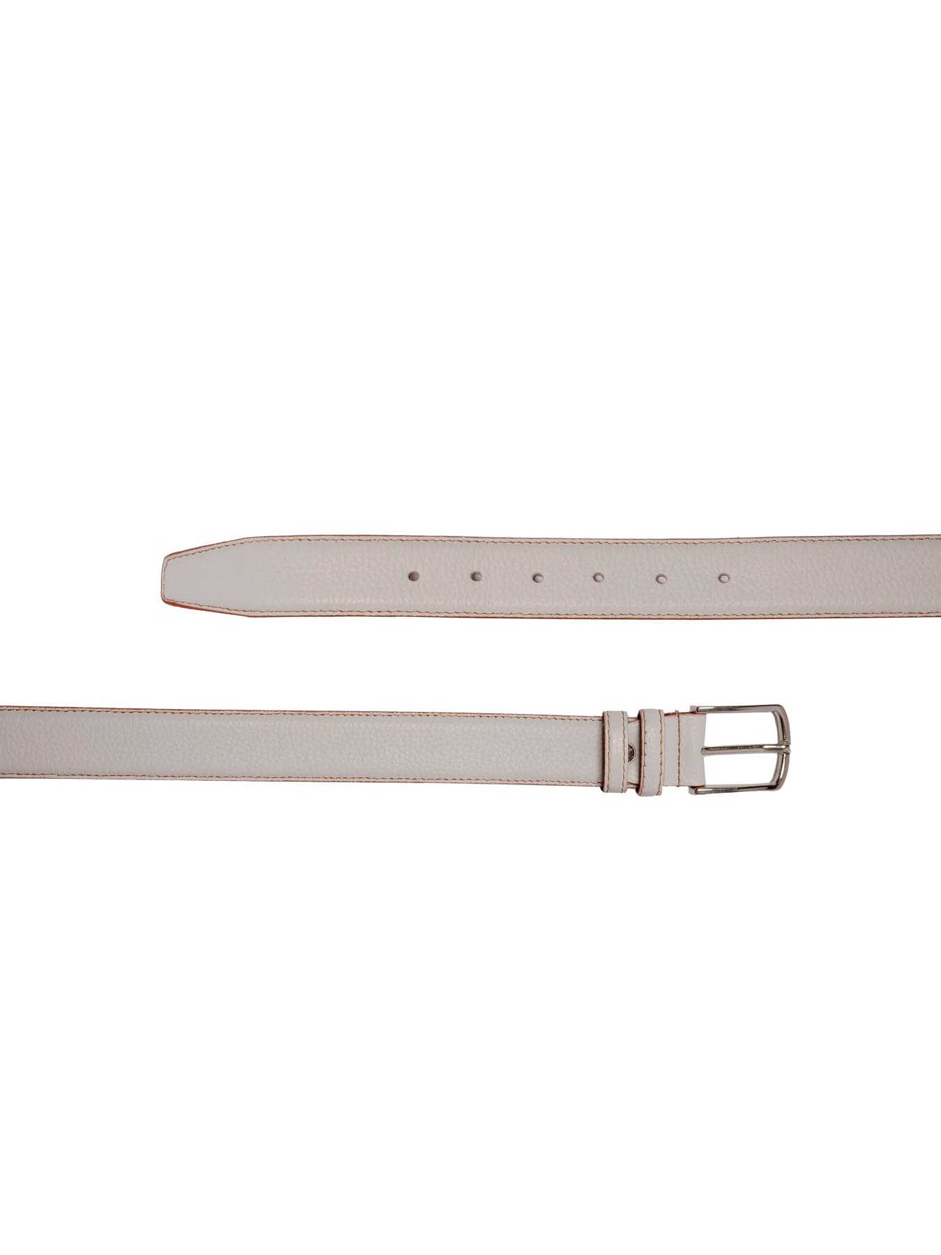 کمربند چرم زبانه دار ساده سفید