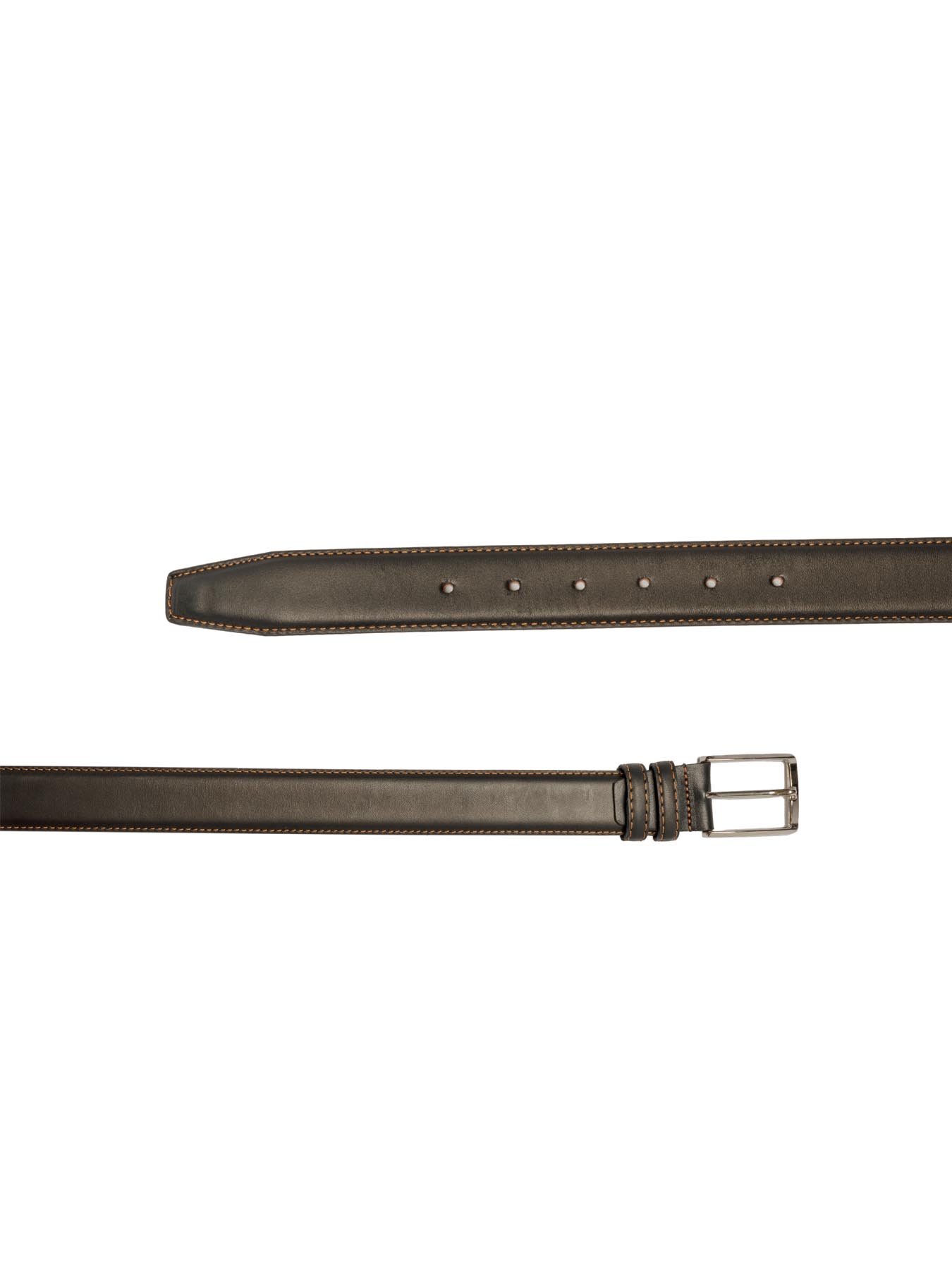 کمربند چرم زبانه دار ساده مشکی