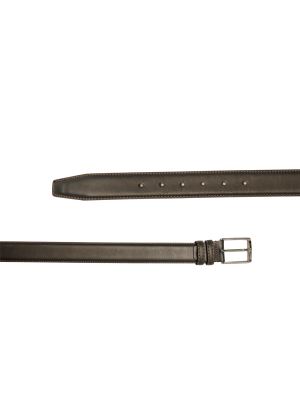 کمربند چرم زبانه دار ساده مشکی