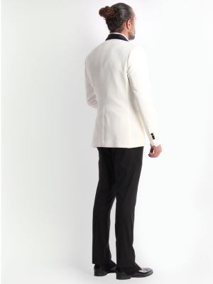 کت و شلوار و ژیله دامادی سفید 91