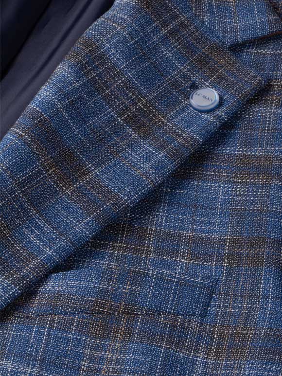 کت تک مردانه آبی چهارخانه ال سی من 041