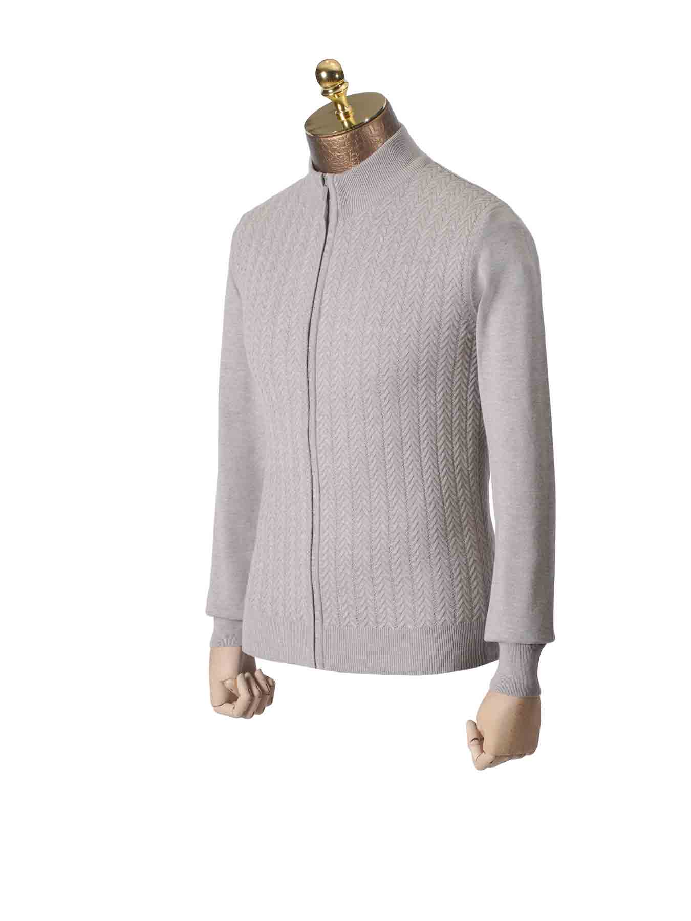 سویشرت تمام زیپ جناقی کرم57