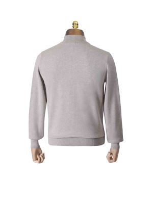 سویشرت تمام زیپ جناقی کرم57