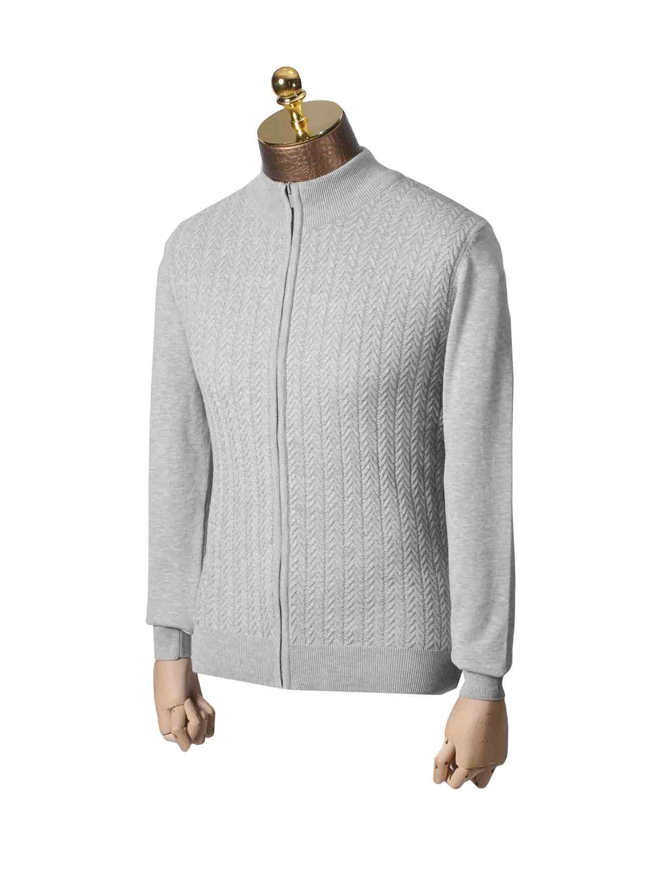 سویشرت تمام زیپ جناقی طوسی 57