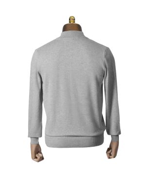 سویشرت تمام زیپ جناقی طوسی 57