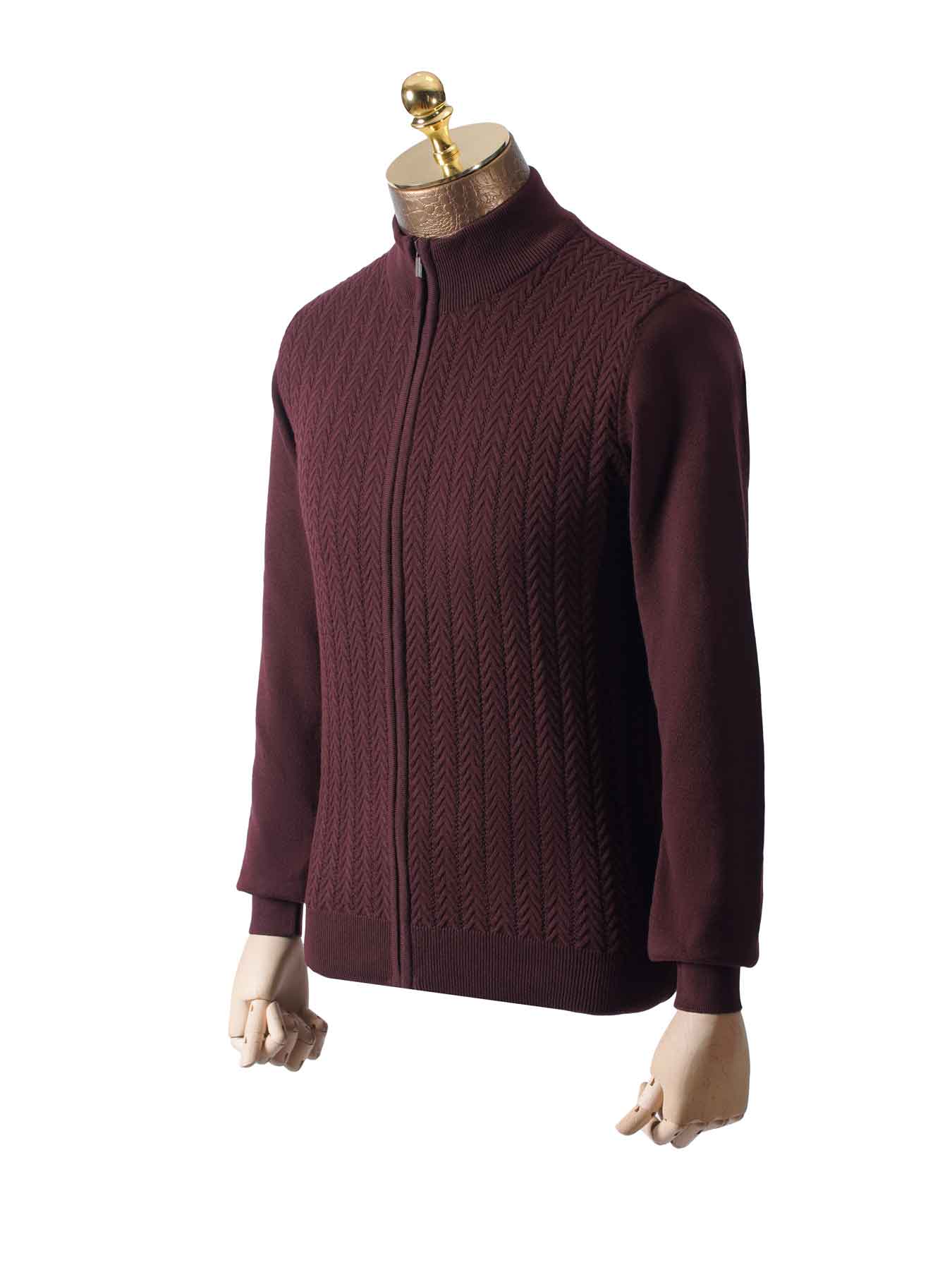 سویشرت مردانه تمام زیپ جناقی زرشکی 57
