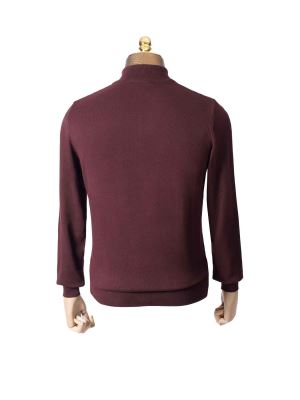 سویشرت مردانه تمام زیپ جناقی زرشکی 57
