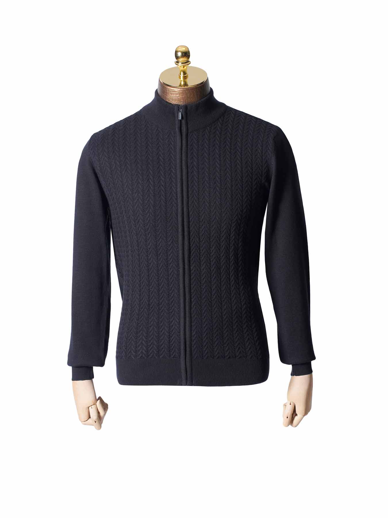 سویشرت مردانه تمام زیپ جناقی سرمه ای 57