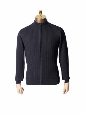 سویشرت مردانه تمام زیپ جناقی سرمه ای 57